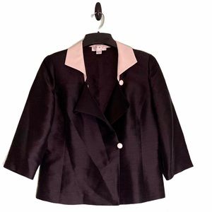 Shomi 100% Silk Black and White Blazer